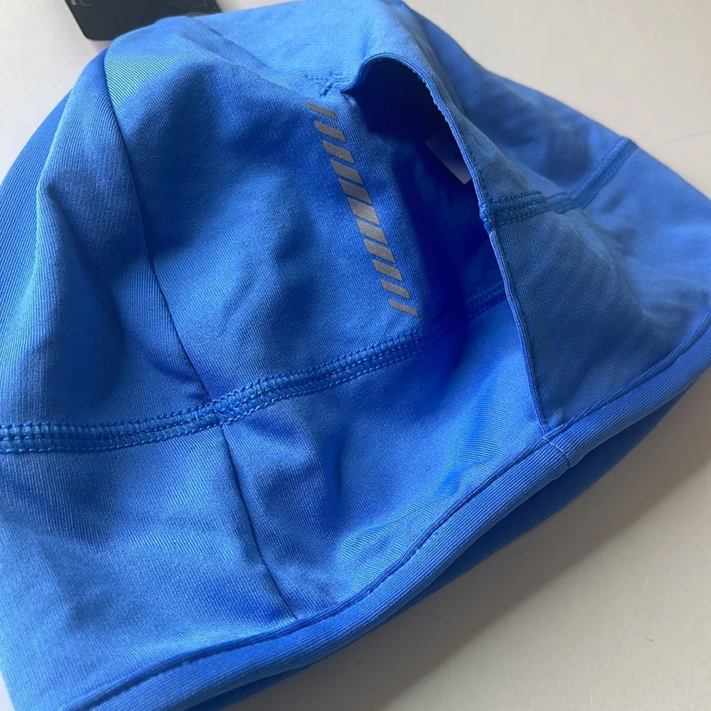 Under Armour No Breaks Coldgear Infrared Running Hat Beanie Pony Tail Blue